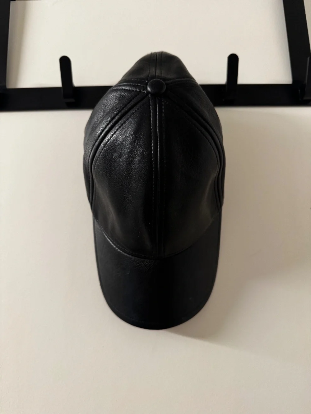 Abercrombie and Fitch Women's Black Leather Baseball Hat